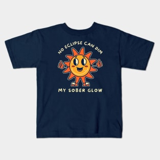 No Eclipse Can Dim My Sober Glow Kids T-Shirt